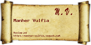 Manher Vulfia névjegykártya